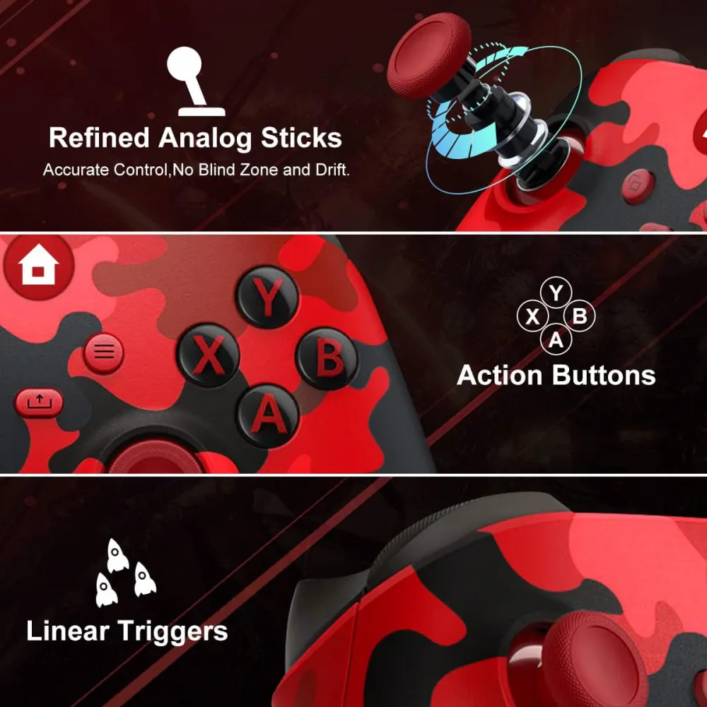 Joypad WIFI kontroler za XBOX One, XBOX X series, PC Windows, PS 3 army crvena