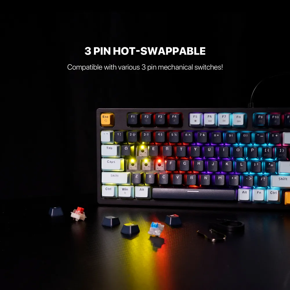 Tastatura Mehanicka Gaming Fantech MK875 RGB Atom 81 Navy (Blue switch)