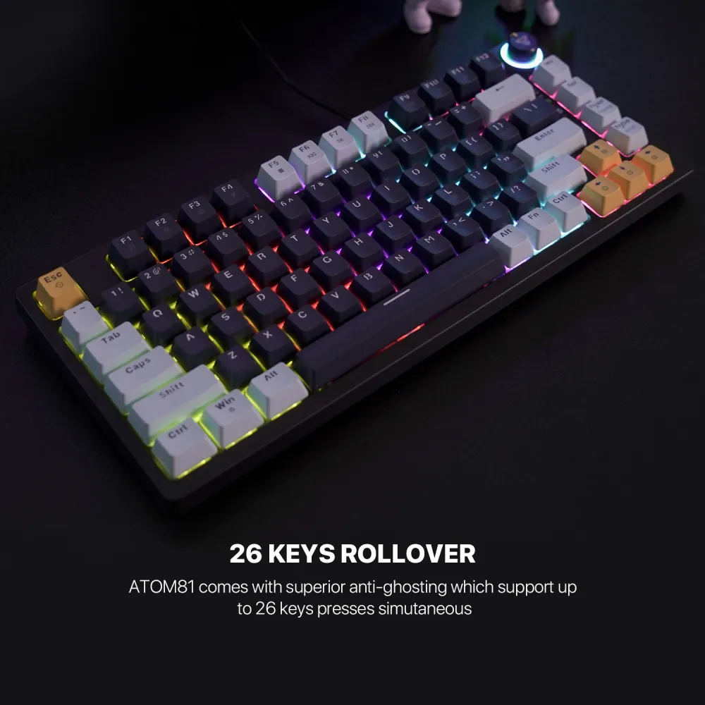 Tastatura Mehanicka Gaming Fantech MK875 RGB Atom 81 Navy (Blue switch)