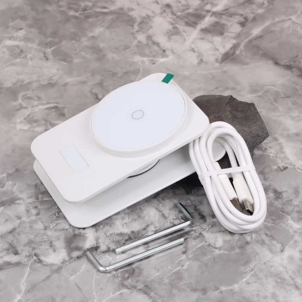 Kucni punjac Wireless 15W rotirajuci beli