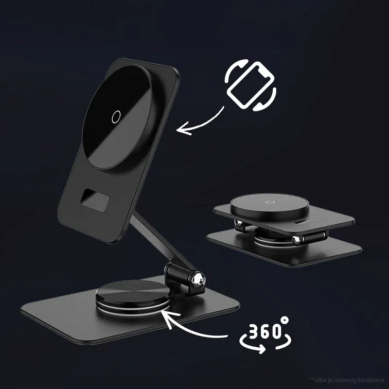 Kucni punjac Wireless 15W rotirajuci beli