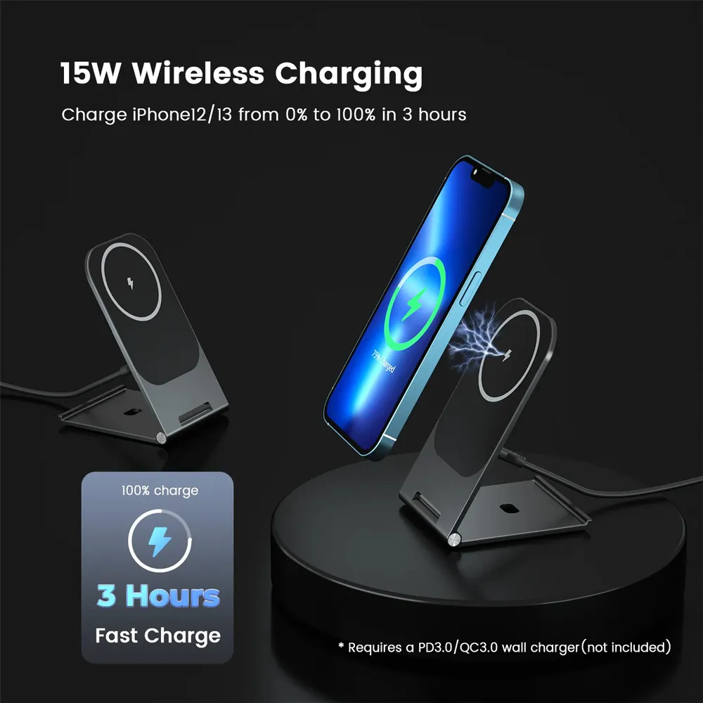 Kucni punjac Wireless 15W crni