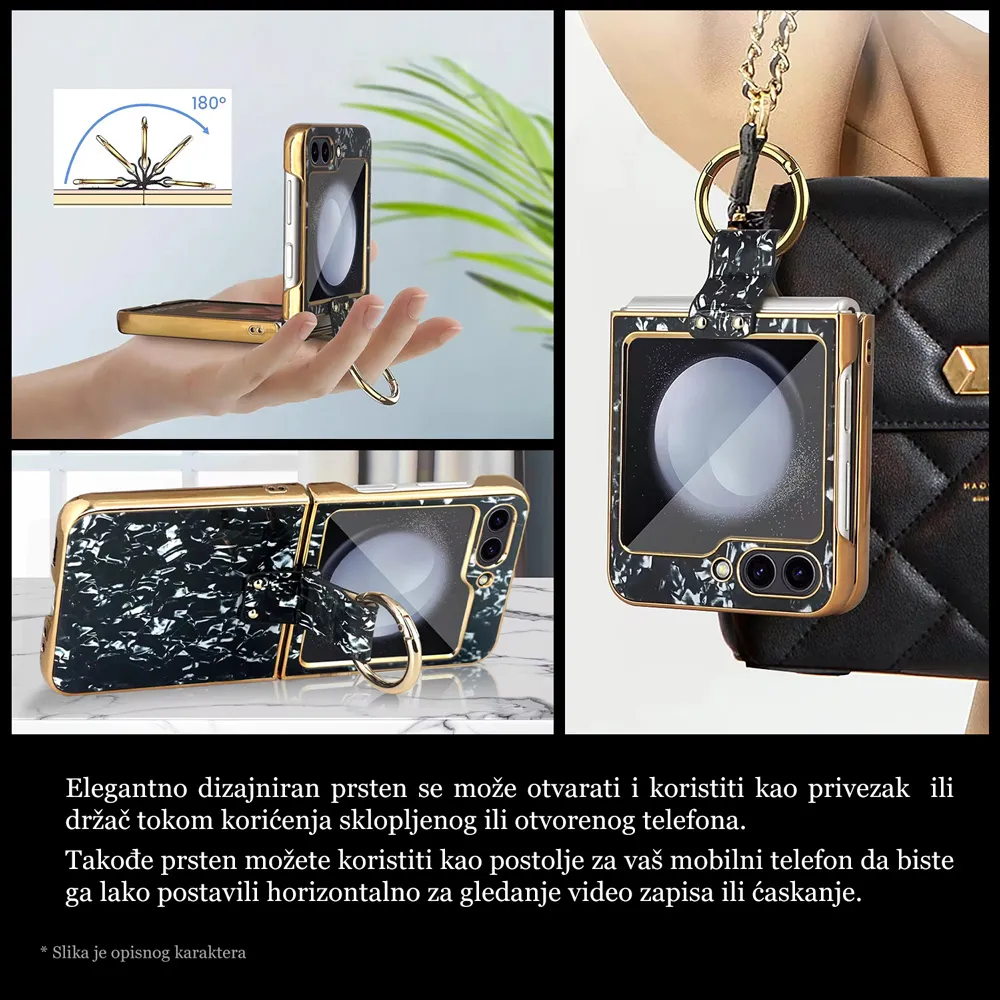 Maska Luxurious Shell Pattern za Samsung F741B Galaxy Z Flip 6 5G ljubicasta