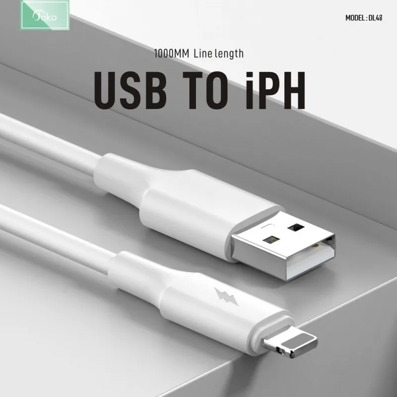 Data kabl KONFULON DL48, 2.4A, USB na iPhone lightning beli 1m