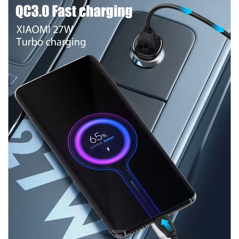 Auto punjac LDNIO C105, QC3.0, 30W USB Lightning crni