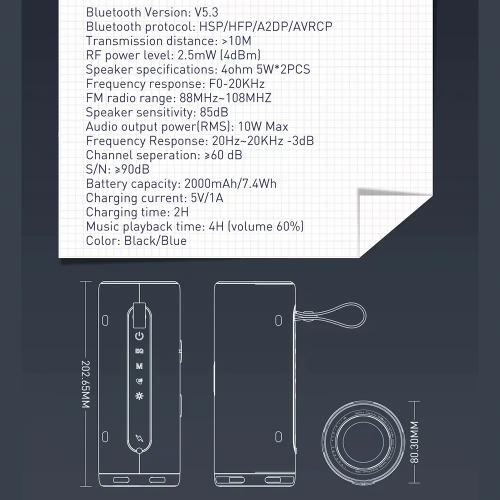Bluetooth zvucnik LDNIO BTS 13, 10W, crni