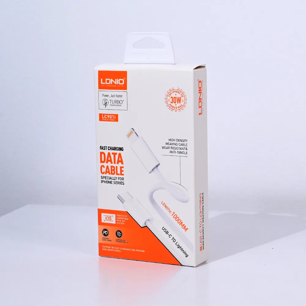 Data kabl LDNIO LC901-I 30W Type C na Lightning beli 1m