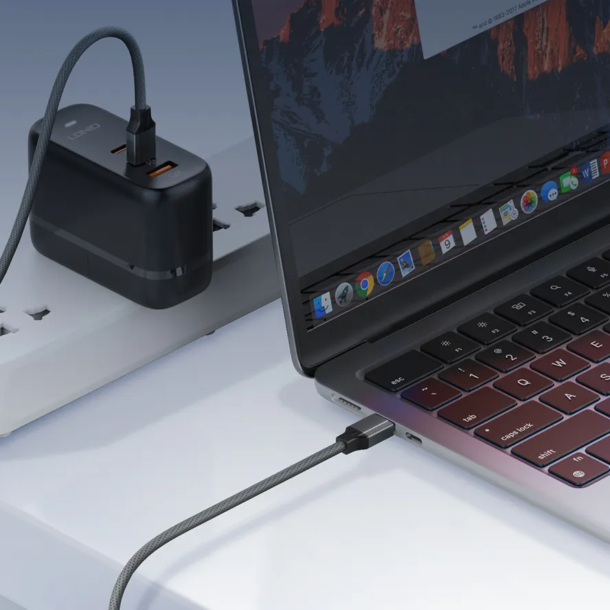 Data kabl LDNIO LC442C 65w, Type C na Type C sivi 2m