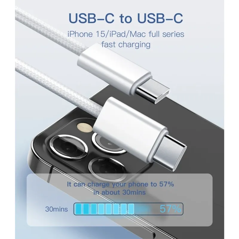 Data kabl LDNIO LC902-C 65W Type C na Type C beli 2m