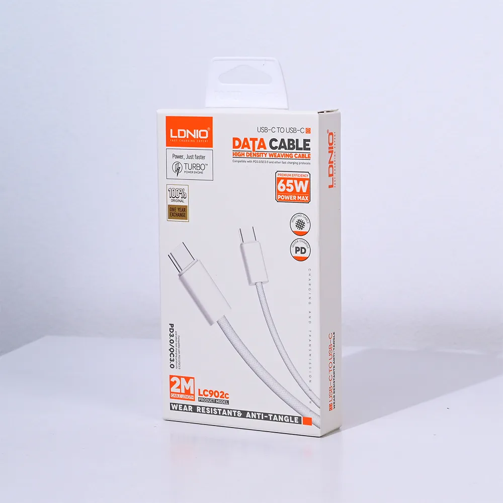 Data kabl LDNIO LC902-C 65W Type C na Type C beli 2m