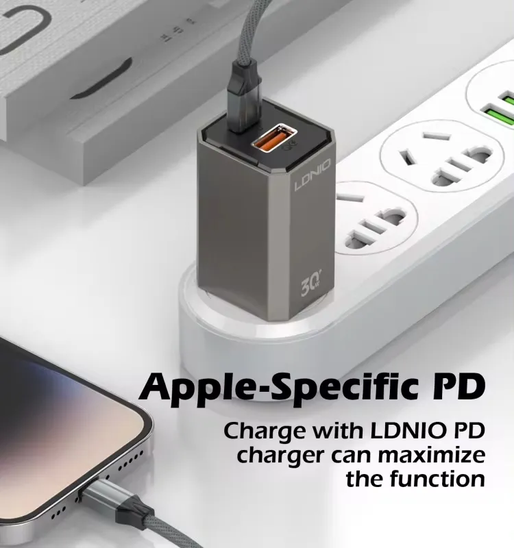 Data kabl LDNIO LC442I 30w, Type C na iPhone Lightning sivi 2m