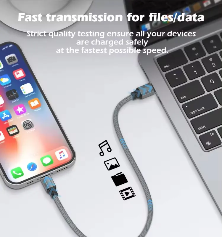 Data kabl LDNIO LC442I 30w, Type C na iPhone Lightning sivi 2m