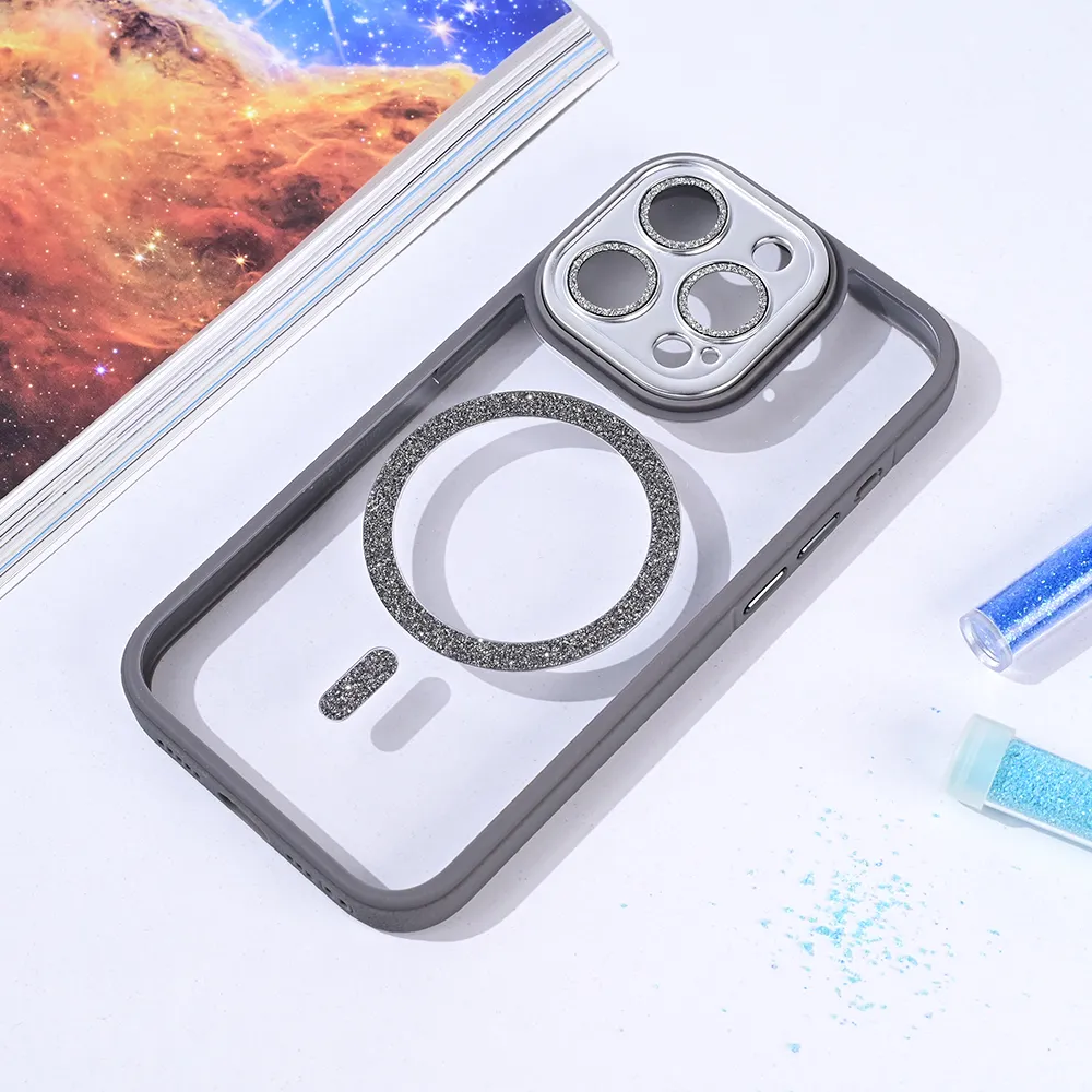 Maska Magsafe shining za iPhone 15 Pro 6.1 siva