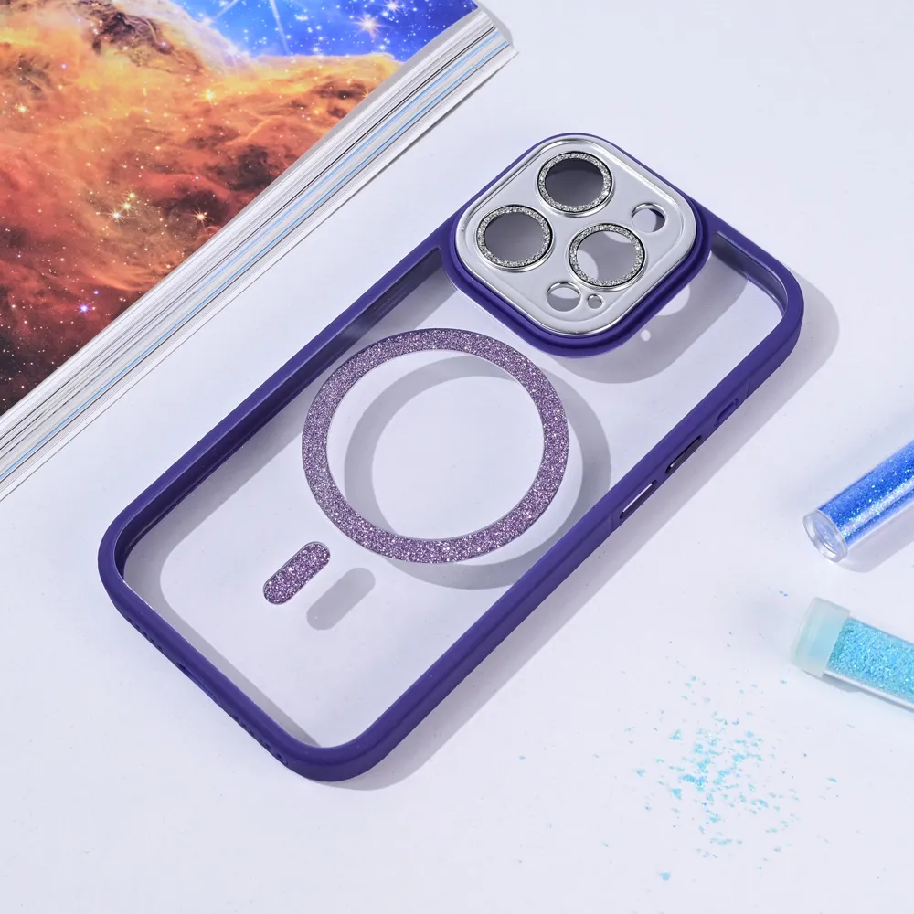 Maska Magsafe shining za iPhone 15 Pro 6.1 ljubicasta