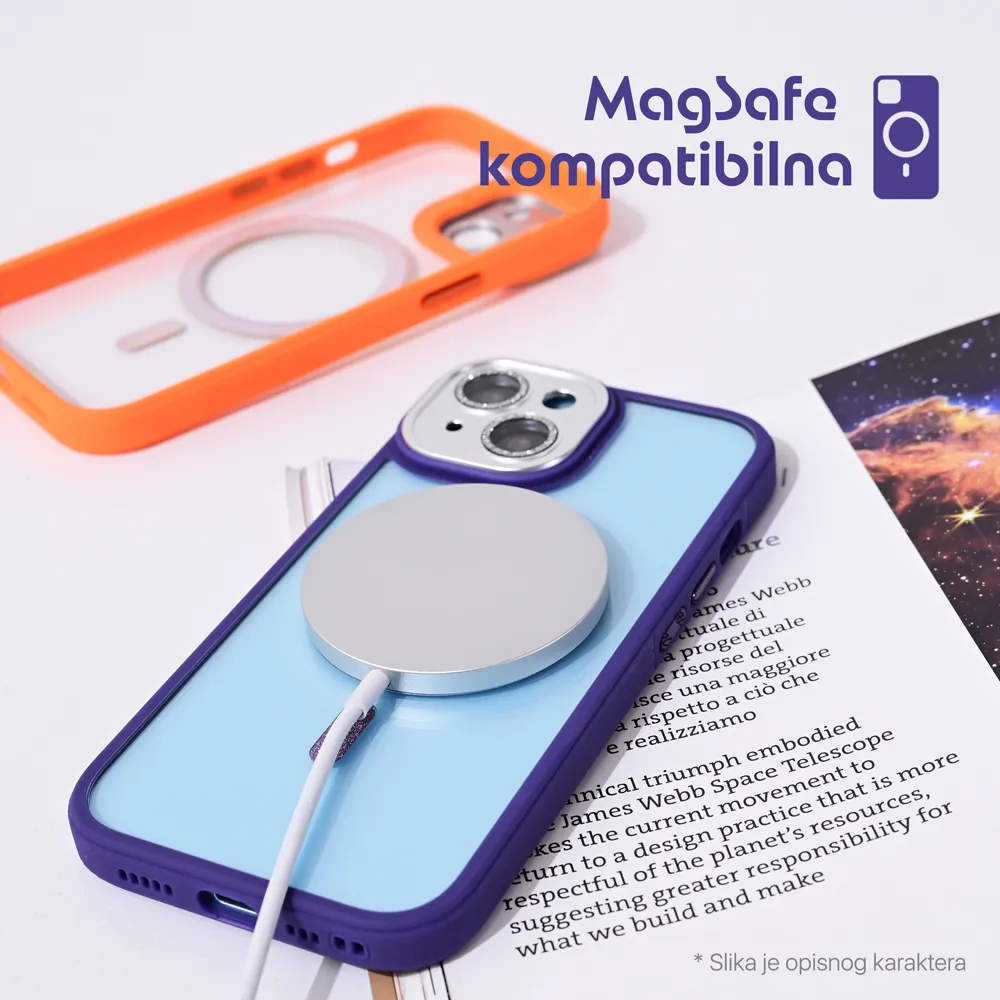 Maska Magsafe shining za iPhone 15 Pro Max 6.7 svetlo plava