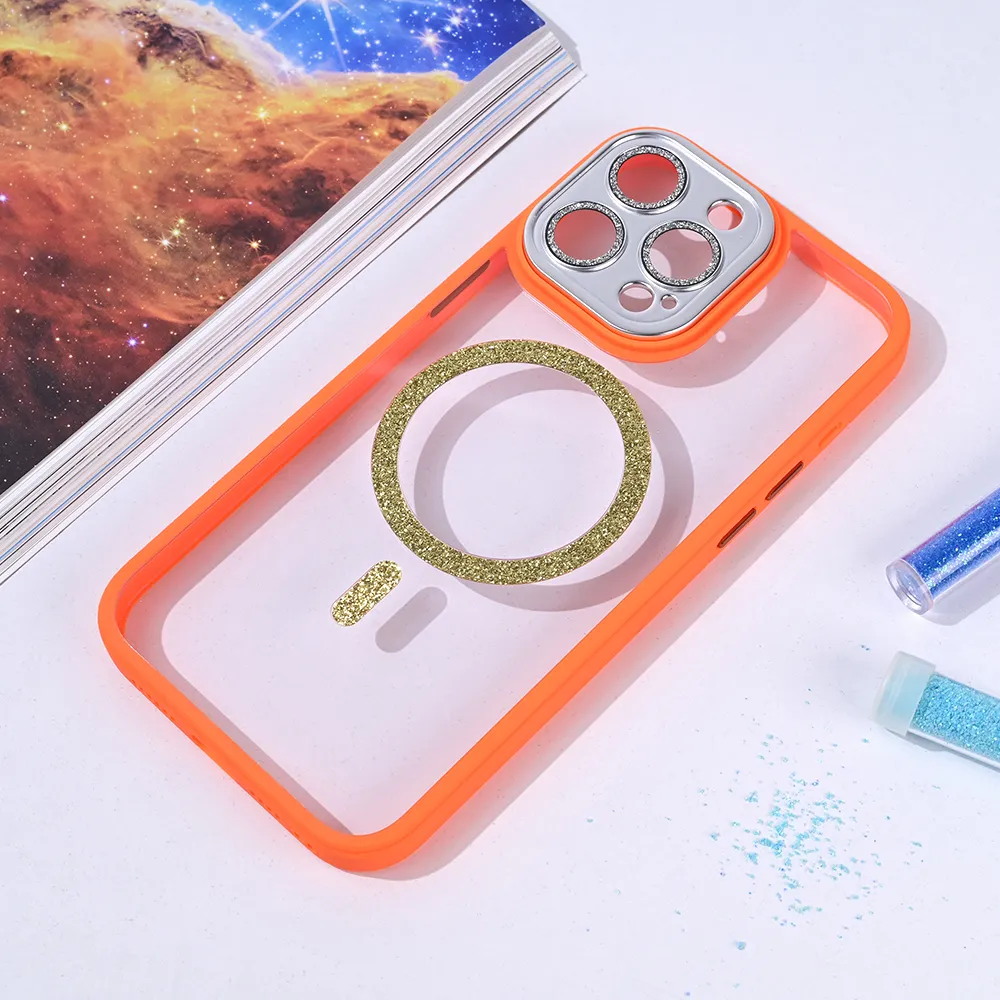 Maska Magsafe shining za iPhone 15 Pro Max 6.7 narandzasta
