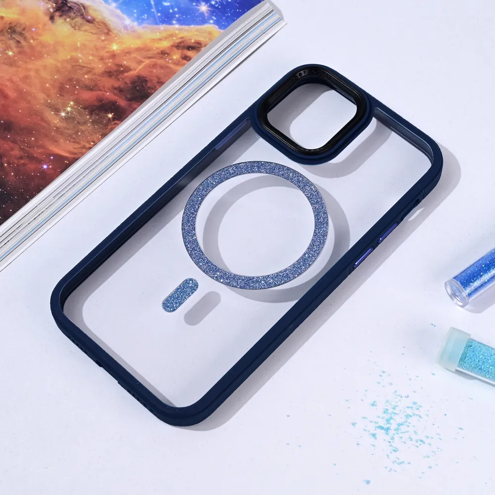 Maska Magsafe shining za iPhone 12 6.1 tamno plava