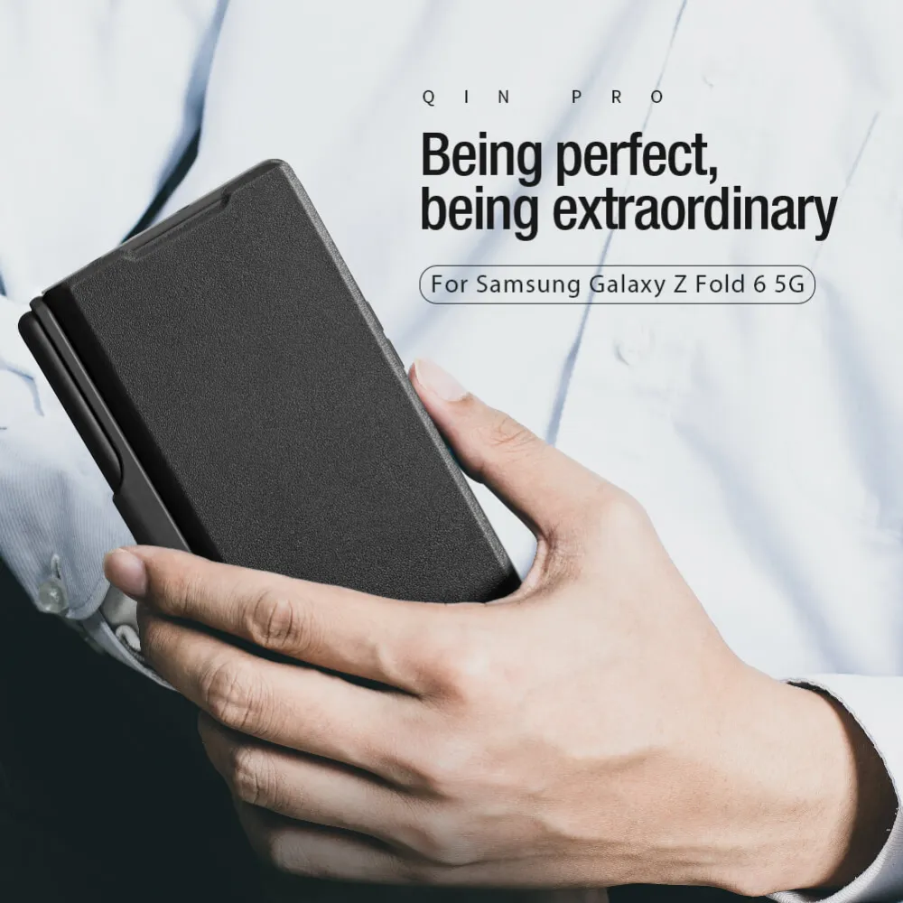 Maska Nillkin Qin Pro Leather za Samsung F956B Galaxy Z Fold 6 crna