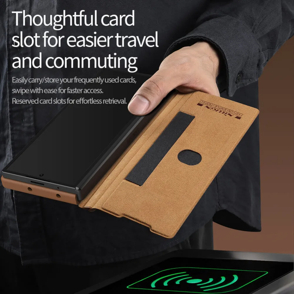 Maska Nillkin Qin Pro Leather za Samsung F956B Galaxy Z Fold 6 crna