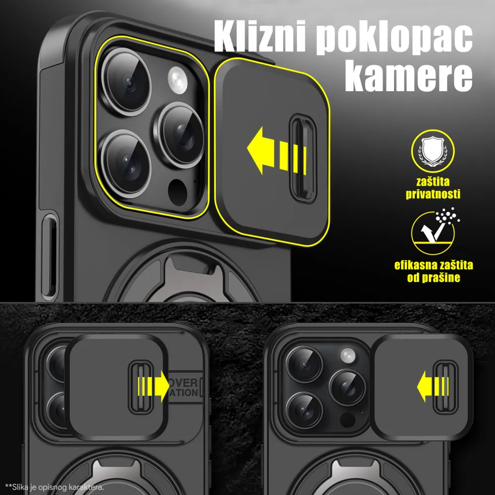 Maska CamShield Ring stand za iPhone 13 6.1 crna