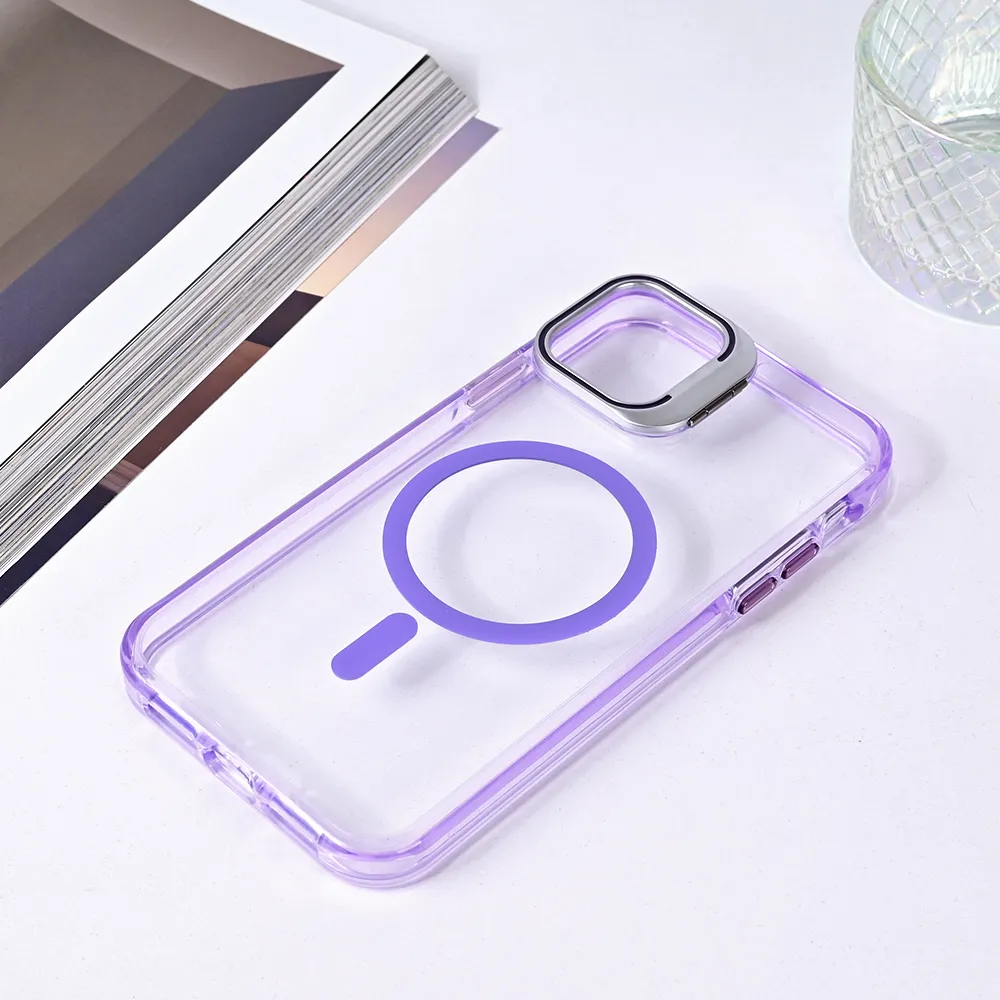 Maska Magsafe transparent za iPhone 11 6.1 ljubicasta