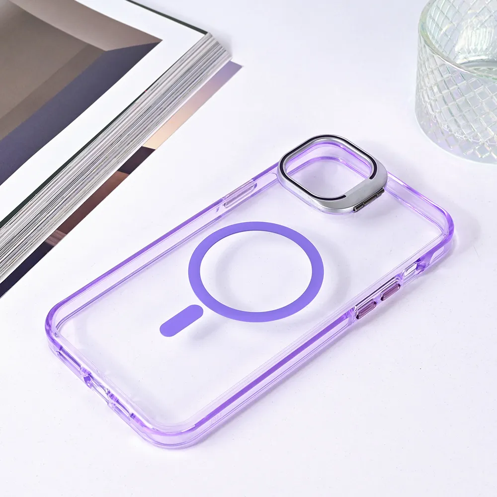 Maska Magsafe transparent za iPhone 15 Plus 6.7 ljubicasta