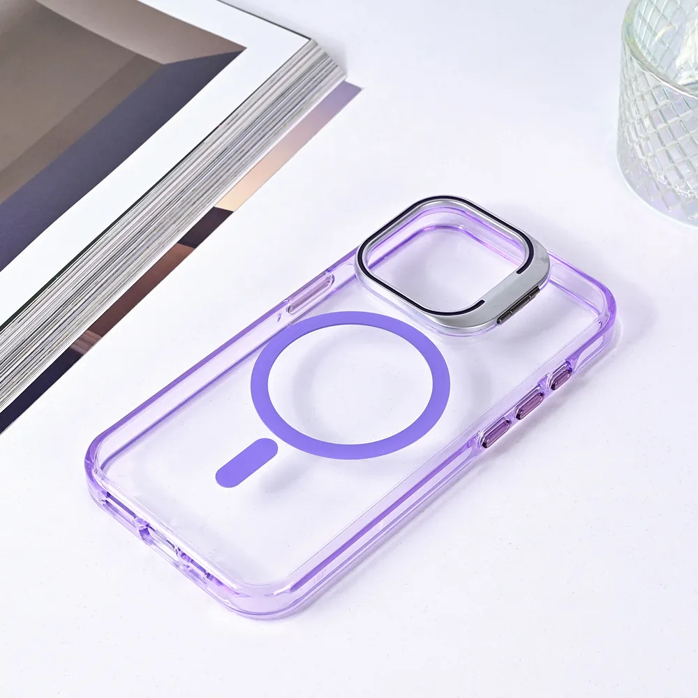 Maska Magsafe transparent za iPhone 15 Pro 6.1 ljubicasta