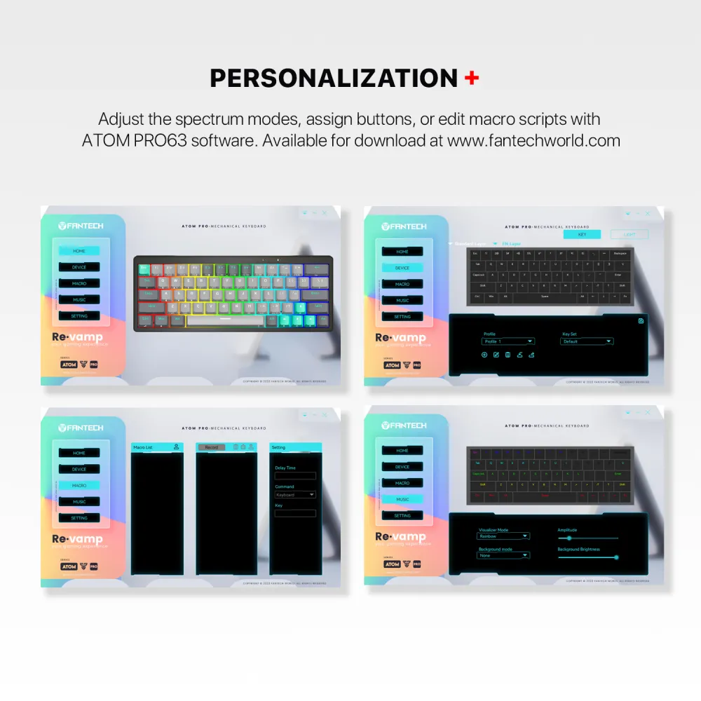 Tastatura Mehanicka Gaming Fantech MK912 RGB Atom PRO63 Wireless Saturn (blue switch)