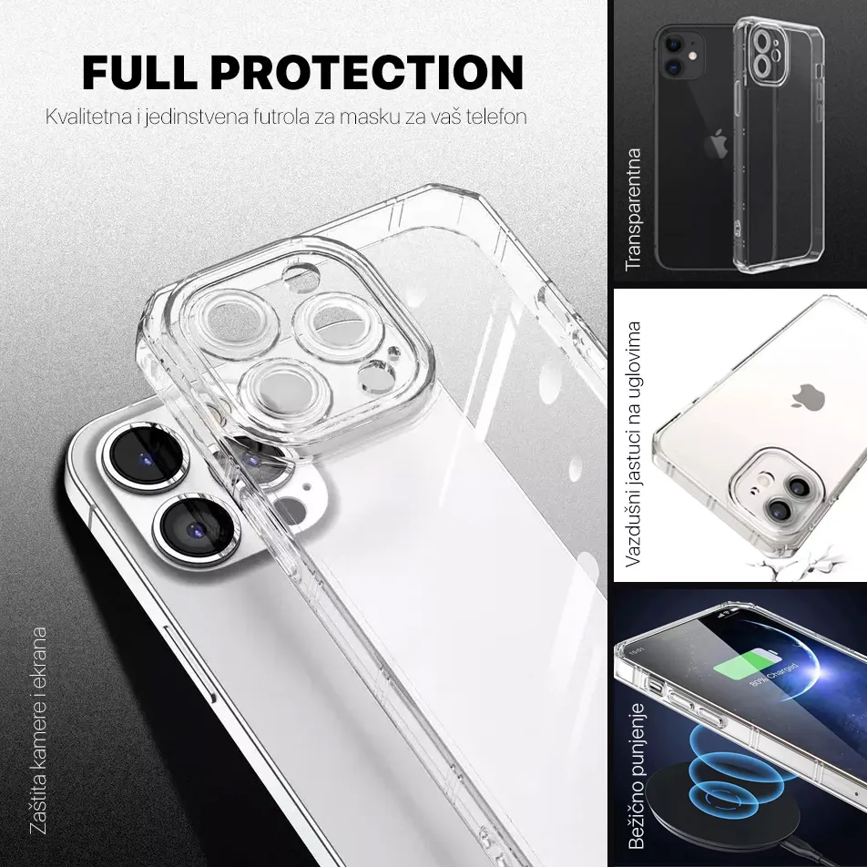 Maska Full Protection za iPhone 16 Plus 6.7 transparent