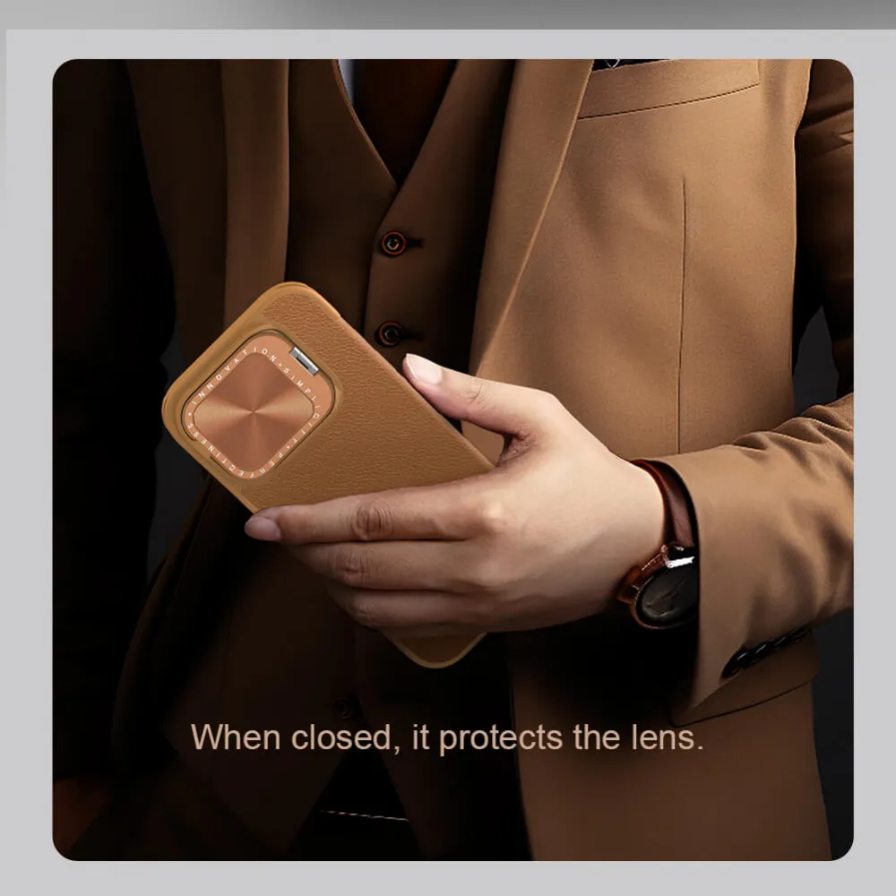 Maska Nillkin Qin Prop za iPhone 16 Pro 6.3 braon