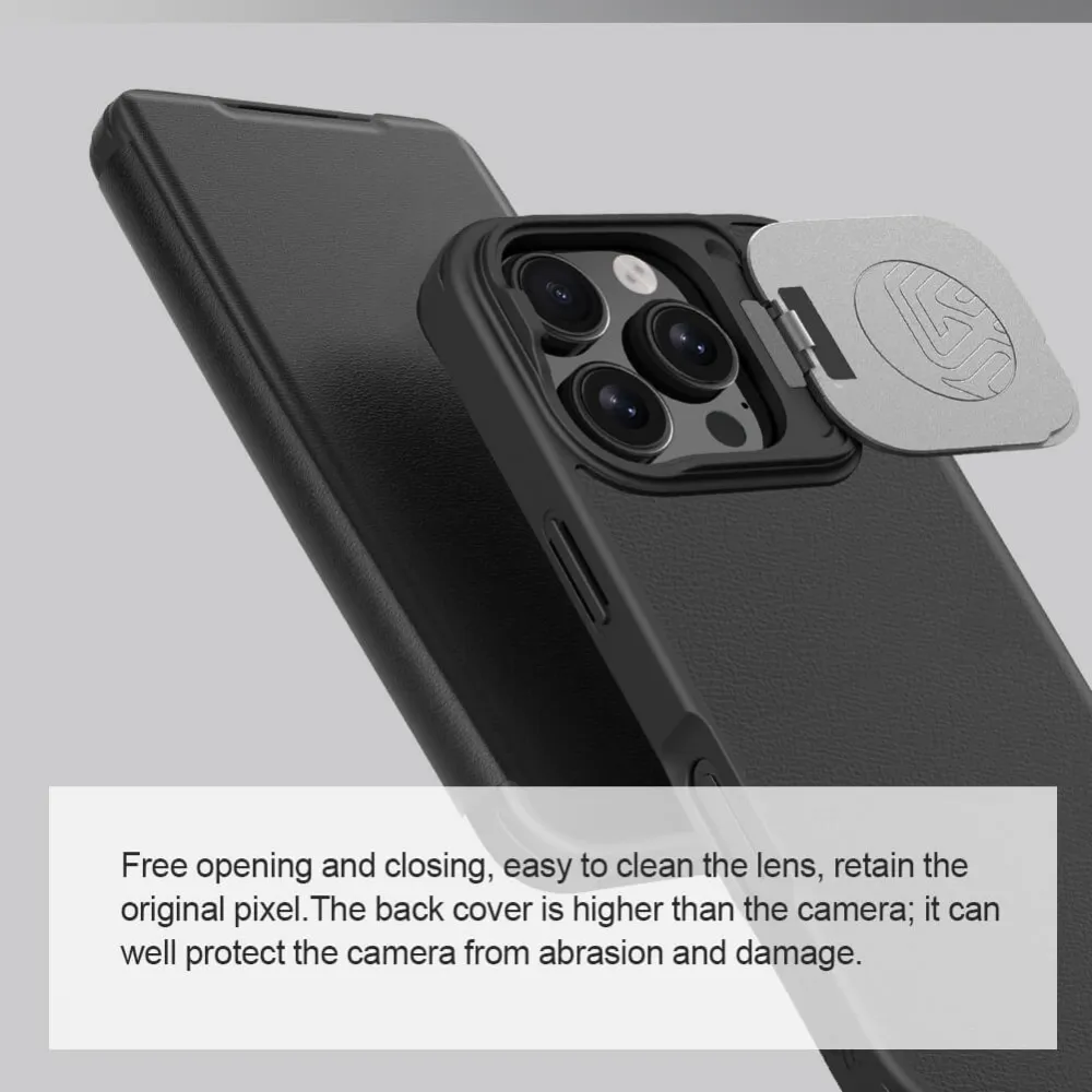 Maska Nillkin Qin Prop za iPhone 16 Pro 6.3 braon