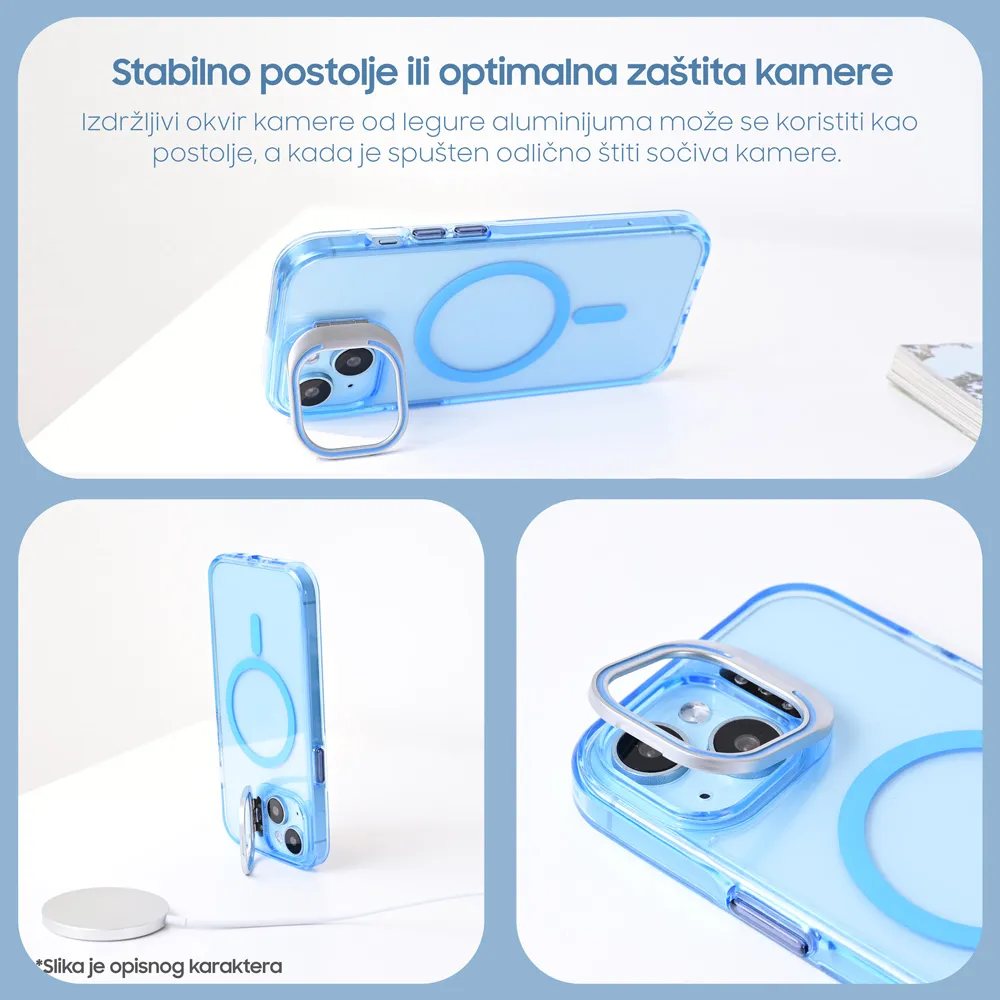 Maska Magsafe transparent za iPhone 16 Plus 6.7 plava