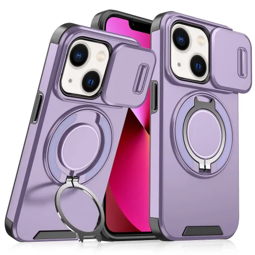 Maska CamShield Ring stand za iPhone 13 6.1 ljubicasta