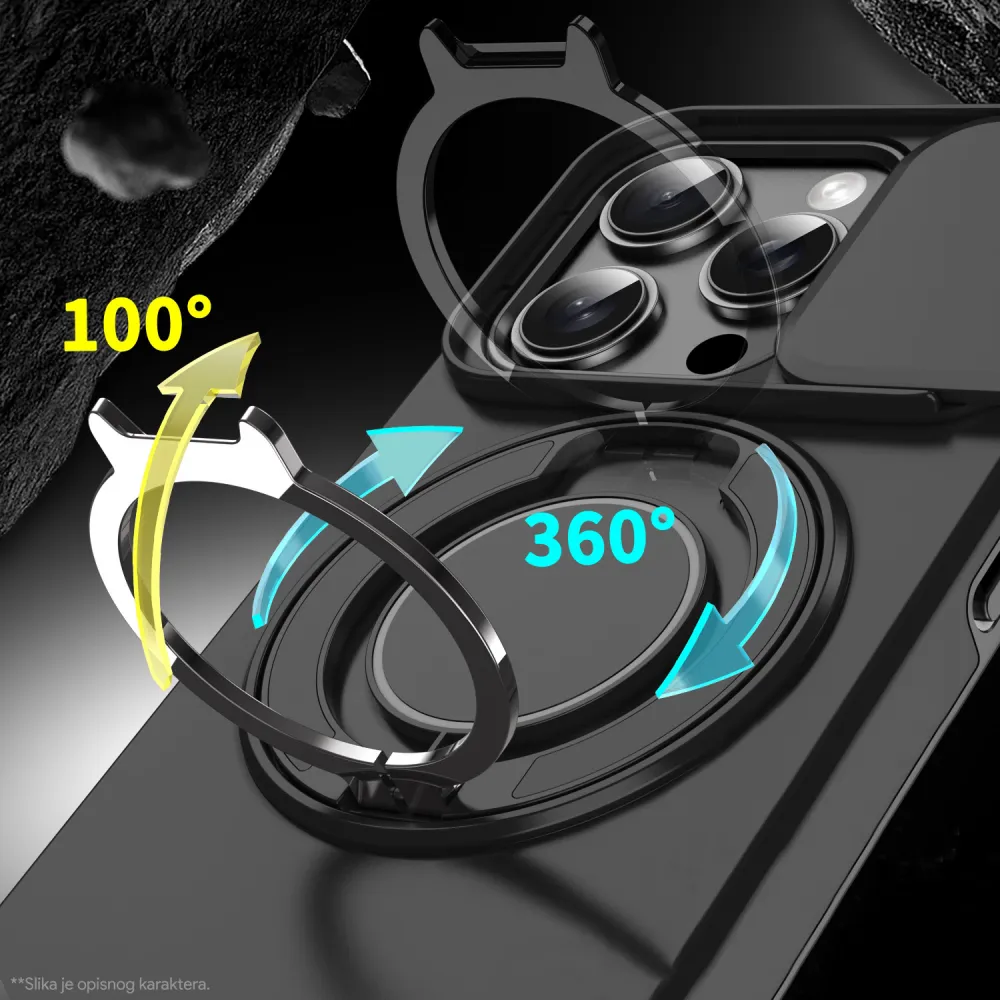 Maska CamShield Ring stand za iPhone 14 6.1 ljubicasta