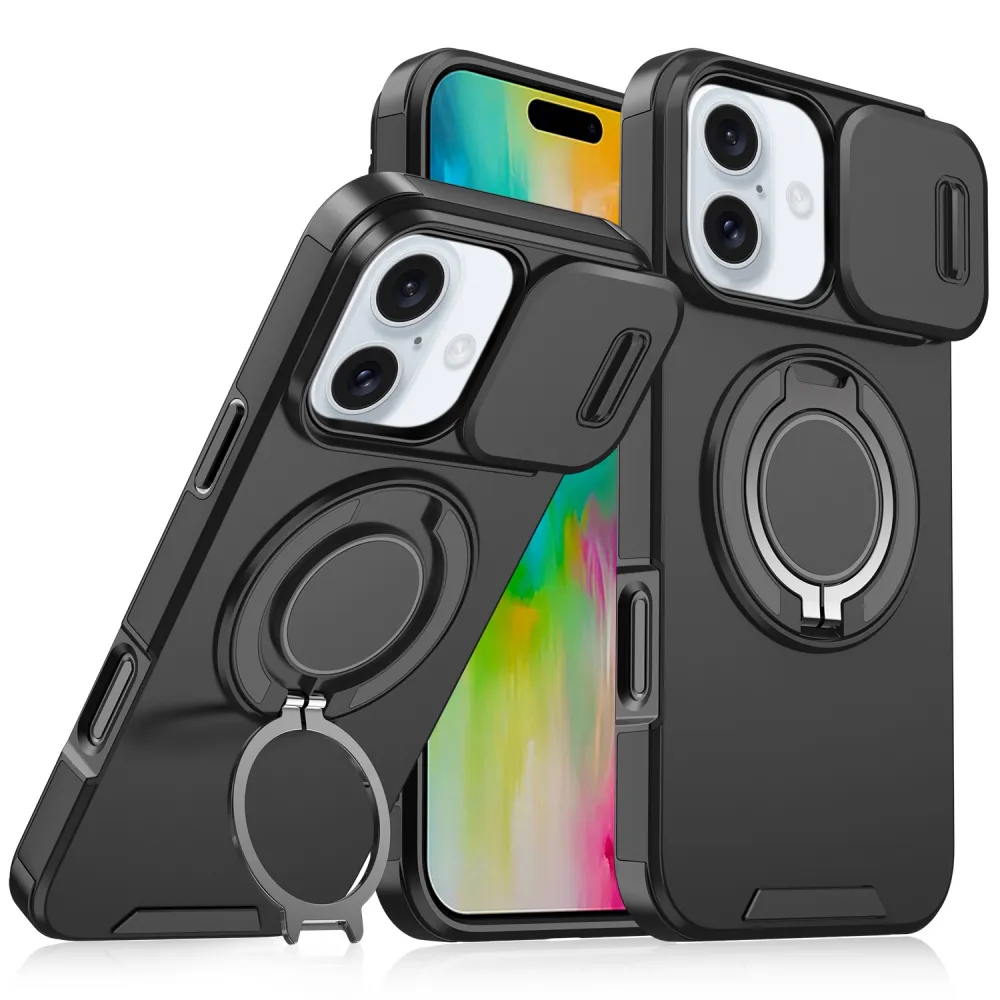 Maska CamShield Ring stand za iPhone 16 Plus 6.7 crna