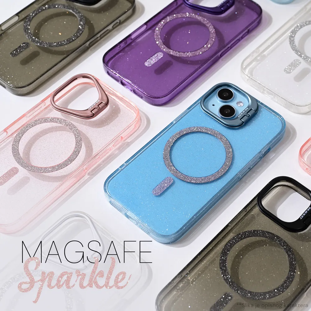 Maska Magsafe Sparkle za iPhone 15 Pro Max 6.7 roze