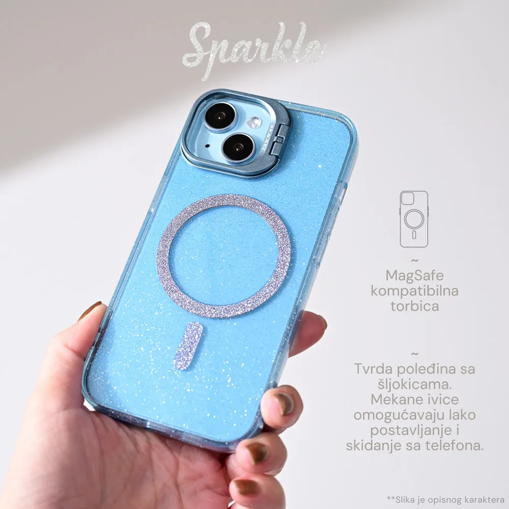 Maska Magsafe Sparkle za iPhone 15 Pro Max 6.7 roze