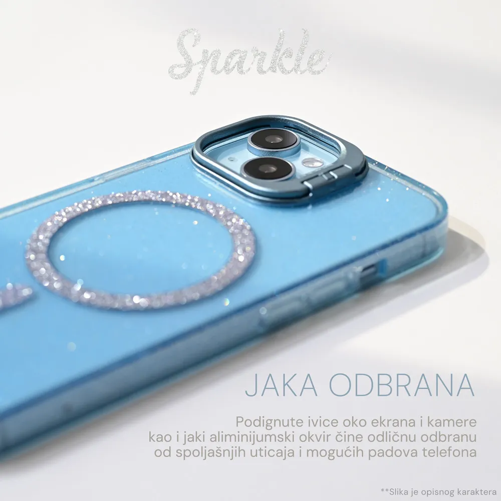 Maska Magsafe Sparkle za iPhone 15 Pro Max 6.7 roze
