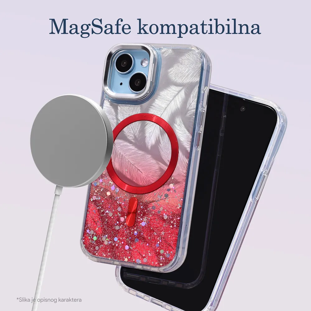 Maska Magsafe Glitter za iPhone 15 6.1 plava