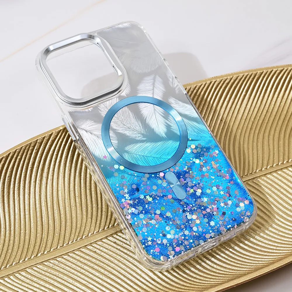 Maska Magsafe Glitter za iPhone 15 Pro Max 6.7 plava
