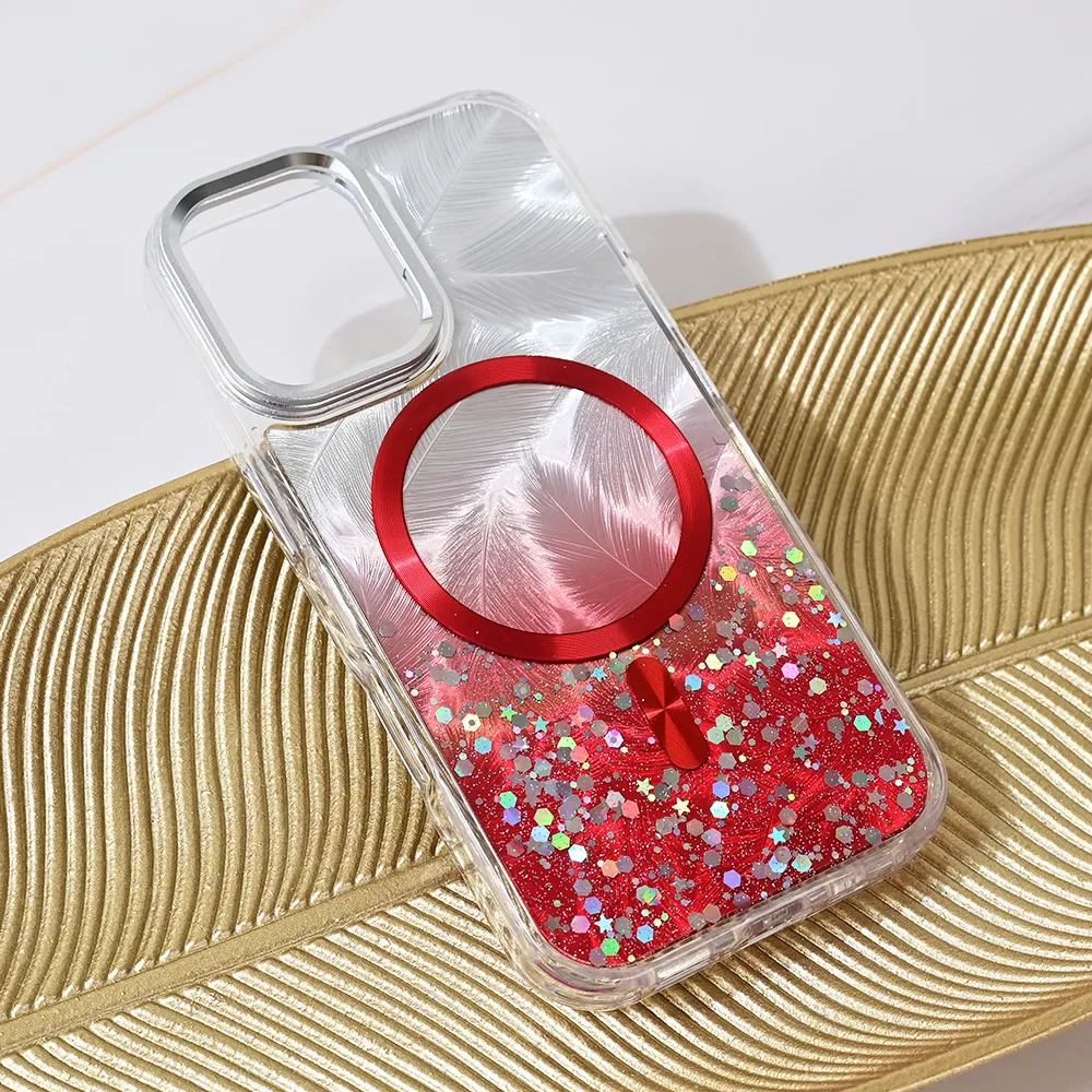 Maska Magsafe Glitter za iPhone 16 6.1 crvena