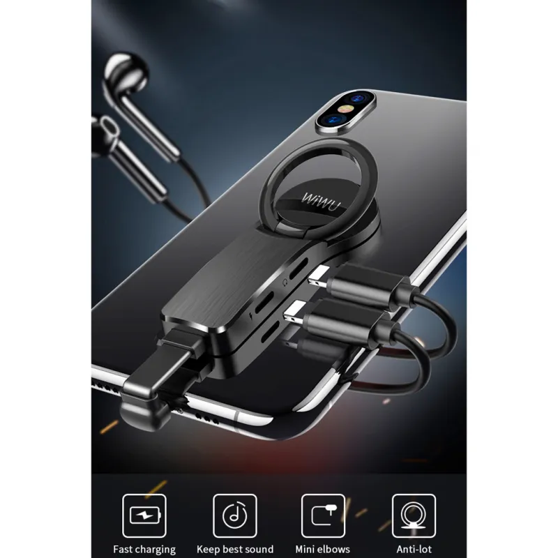 Adapter Wiwu za slusalice i punjenje iPhone lighting crni