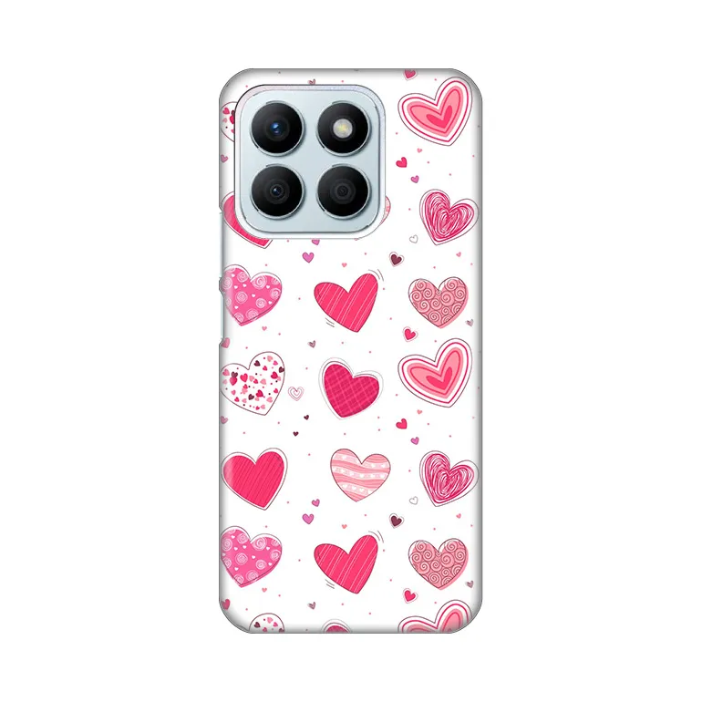 Maska Silikonska Print Skin za Honor X8b Pink Hearts