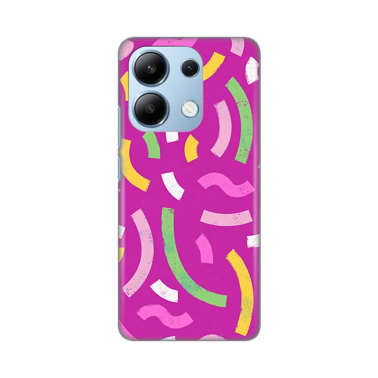 Maska Silikonska Print za Xiaomi Redmi Note 13 4G (EU) Happy Lines pink