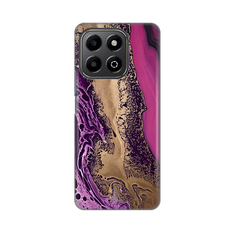 Maska Silikonska Print za Honor X6b Purple Gold Marble