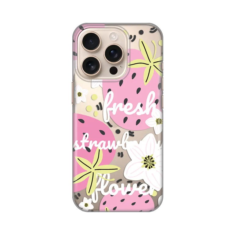 Maska Silikonska Print Skin za iPhone 16 Pro 6.3 Fresh Pink