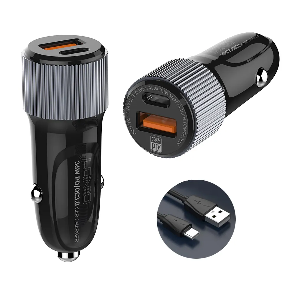 Auto punjac LDNIO C510Q PD/QC3.0 36W sa Type C kablom