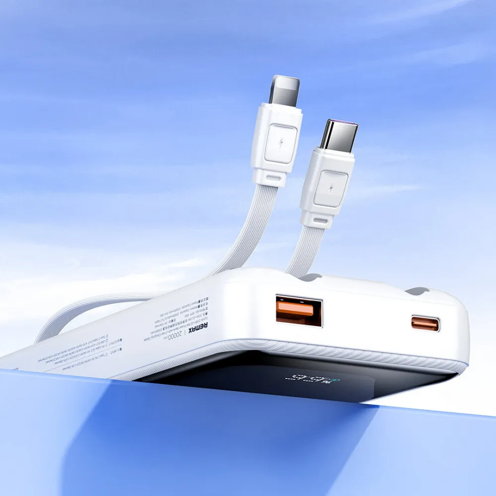 Power Bank with 2 Fast Charging Cables REMAX Cynlle Series RPP-680 PD 20W+QC 22.5W 20000mAh plavi