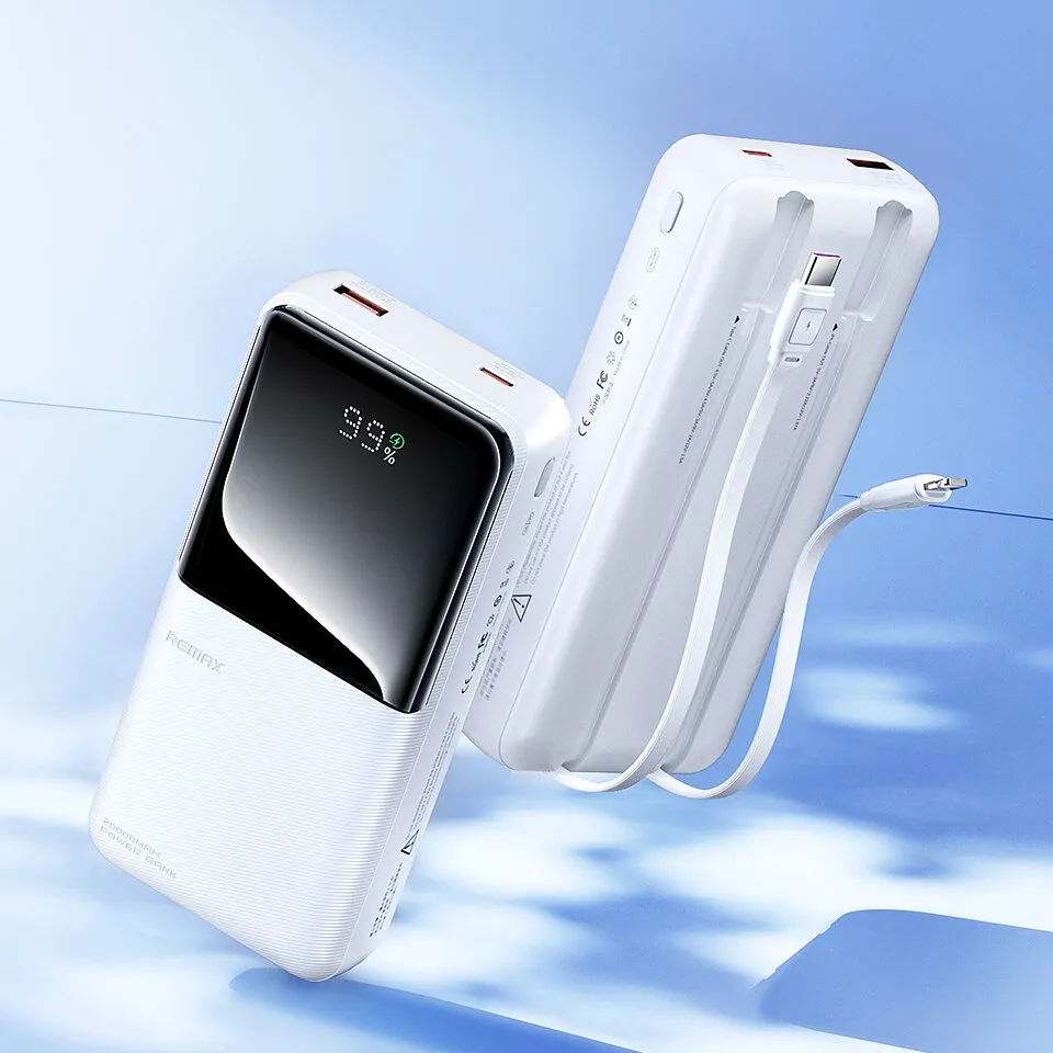 Power Bank with 2 Fast Charging Cables REMAX Cynlle Series RPP-680 PD 20W+QC 22.5W 20000mAh plavi