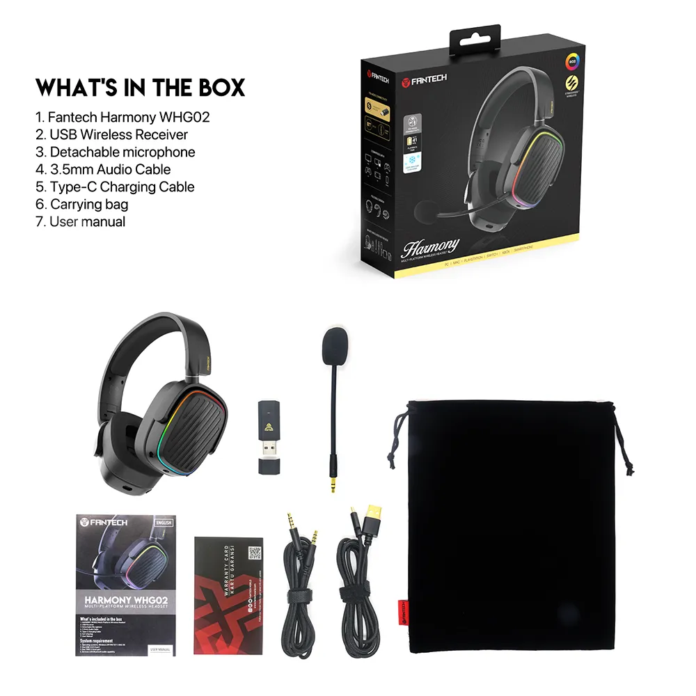 Bluetooth slusalice Fantech WHG02 Harmony crne